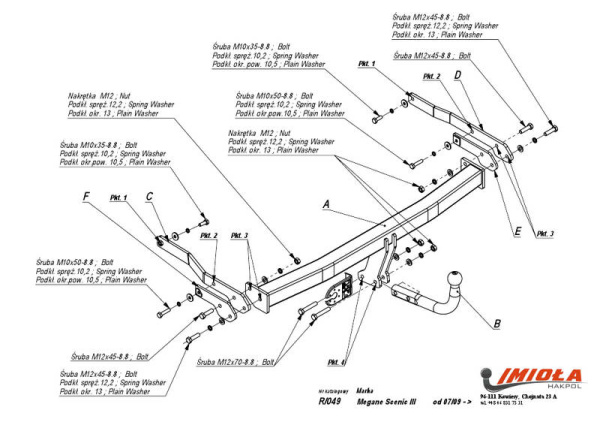фото Фаркоп Imiola для Renault Megane Scenic III 2009-