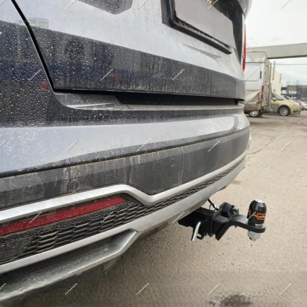 фото Фаркоп PT Group (Россия) «быстросъемный под квадрат» для Hyundai Santa Fe IV «рестайлинг» (2021-2024) 