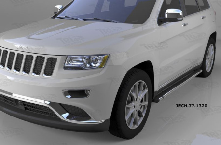 Пороги алюминиевые (Emerald Black) Jeep Gr. Cherokee (2011-) (кроме SRT)