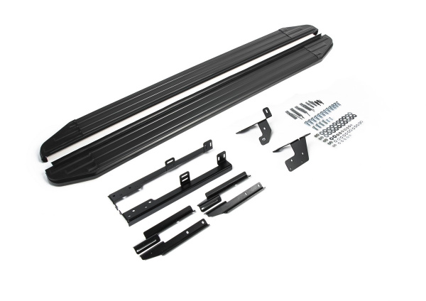 Фото Пороги алюминиевые Rival "Premium-Black" для Nissan X-Trail 2007-2011-2015