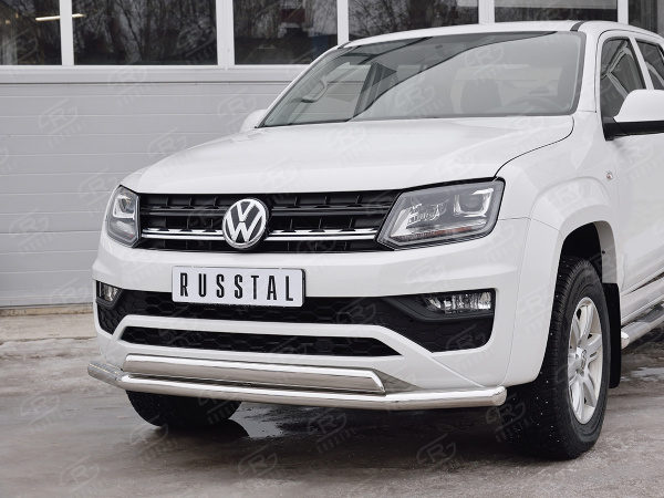 Фото Защита переднего бампера d63 секция-75х42 дуга VOLKSWAGEN AMAROK 2016-