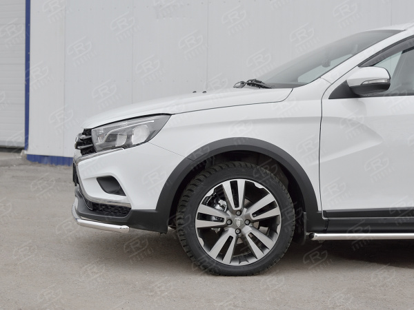 Фото Защита переднего бампера d42 секции LADA VESTA SW CROSS 2017-