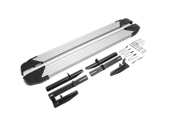 Фото Пороги алюминиевые Rival "Silver" для Mitsubishi ASX 2017-