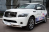 Фото Защита переднего бампера 75х42_(75х42)х2 с подъемом INFINITI QX 56 2010-2014