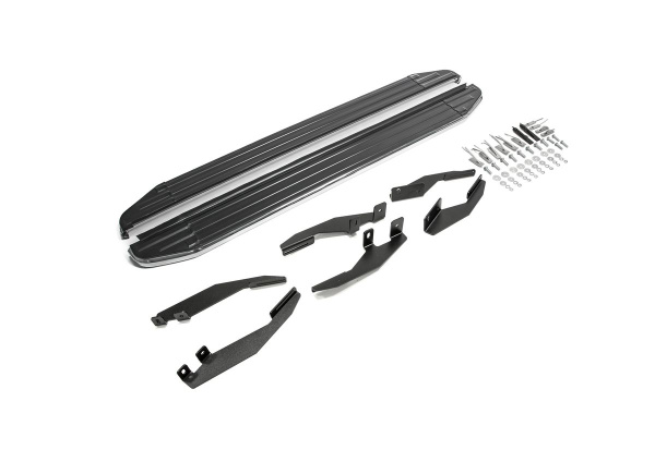 Фото Пороги алюминиевые Rival "Premium" для Ssang Yong Actyon 2010-2013-