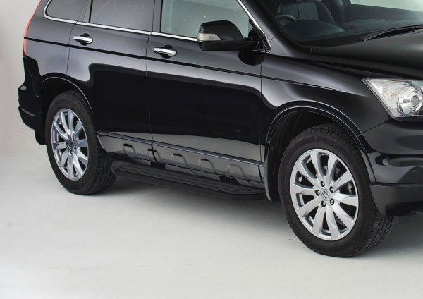 Фото Пороги алюминиевые Rival "Premium-Black" для Honda CR-V 2007-2010-2012