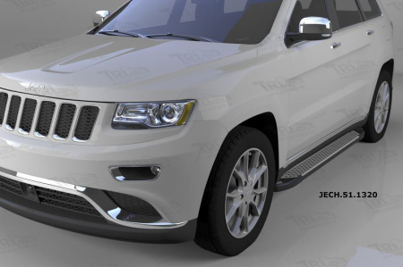 Пороги алюминиевые (Sapphire Silver) Jeep Gr. Cherokee (2011-) (кроме SRT)