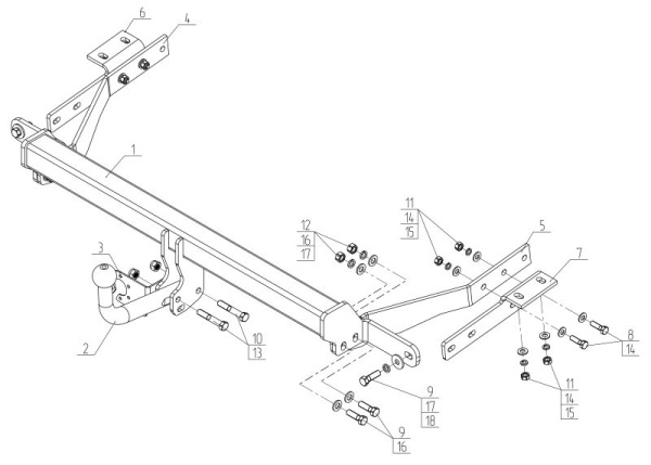 Фаркоп AvtoS для CITROEN Berlingo II (L1) c 2008-2022