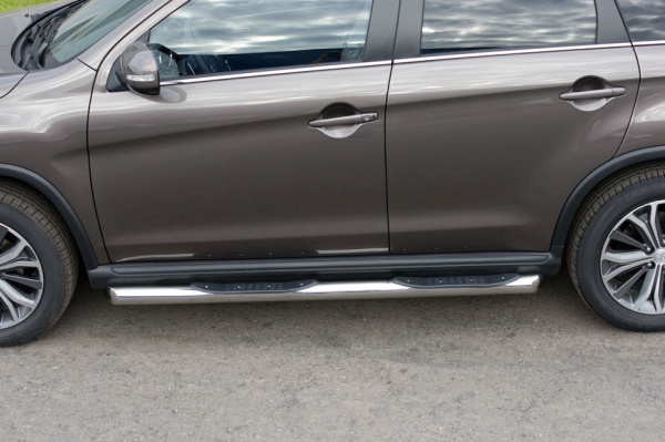 Фото Пороги труба d76 с накладками (вариант 1) PEUGEOT 4008 2012-2017