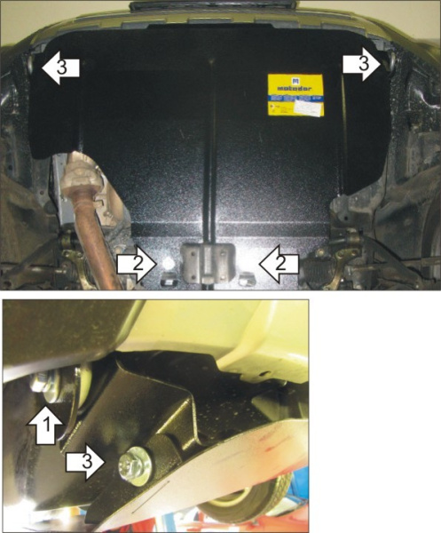 Фото Защита Motodor для картера (на пыльник) Subaru Forester (2008-2013)