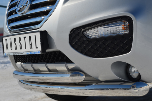 Фото Защита переднего бампера d76/63 (дуга) LIFAN X60 2011-2016