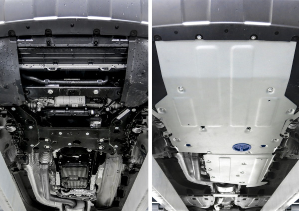 Фото Защита картера, КПП и РК Rival для BMW X3 2017-н.в., алюминий 4 мм, с крепежом, K333.0531.1