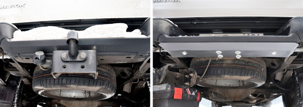 Фото Защита заднего бампера Rival для Volkswagen Amarok 2010-2016 2016-н.в., алюминий 4 мм, с крепежом, 333.5841.1