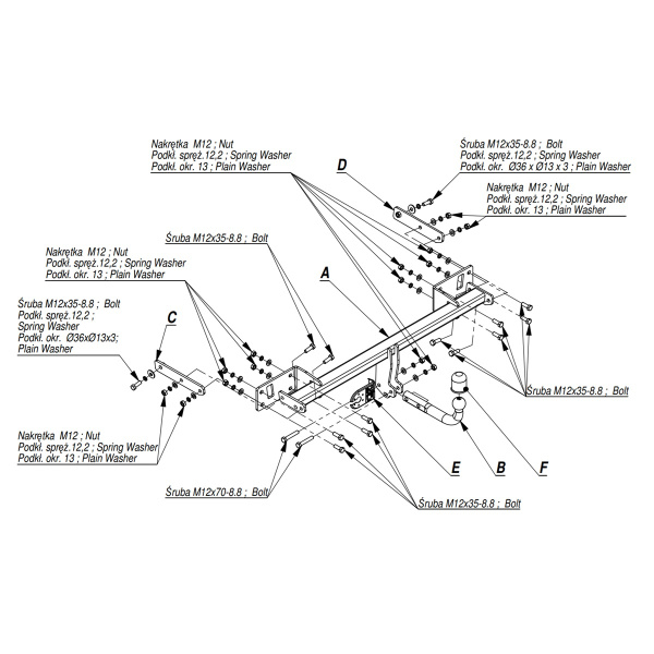 фото Фаркоп Imiola для Mercedes GLA-Class 2014-, вкл.4Matic, вкл. AMG-пакет