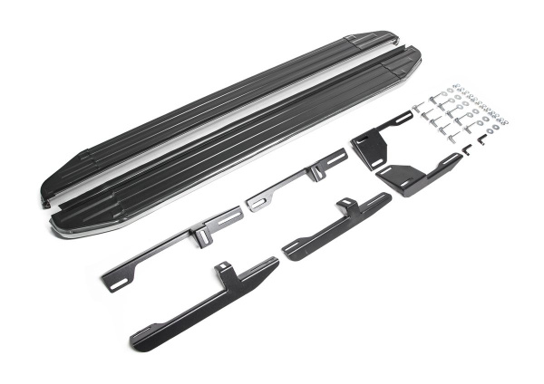 Фото Пороги алюминиевые Rival "Premium" для Audi Q3 2011-2014-