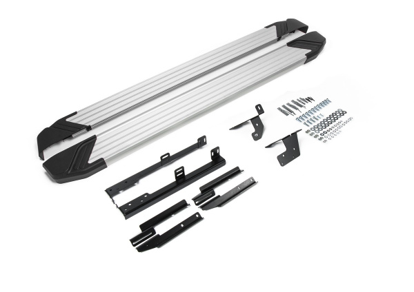 Фото Пороги алюминиевые Rival "Silver" для Nissan X-Trail 2007-2011-2015