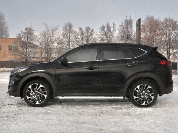 Фото Пороги труба d63 (вариант 3) HYUNDAI TUCSON 2018-