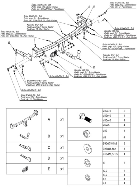 фото Фаркоп Imiola для Volkswagen Caddy (2004-2020)