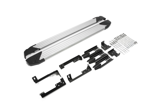 Фото Пороги алюминиевые Rival "Silver" для Lada Largus 2012- / Largus Cross 2014-