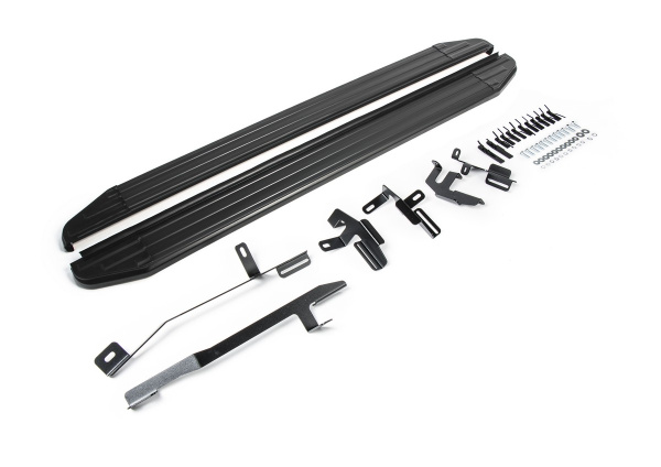 Фото Пороги алюминиевые Rival "Premium-Black" для Audi Q5 2017-