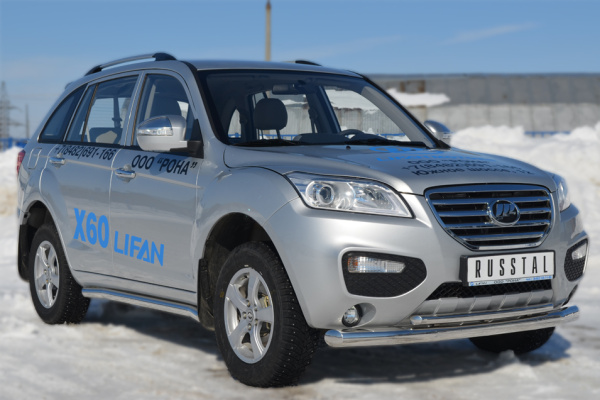 Фото Защита переднего бампера d76 (секции)/d42 (дуга) LIFAN X60 2011-2016