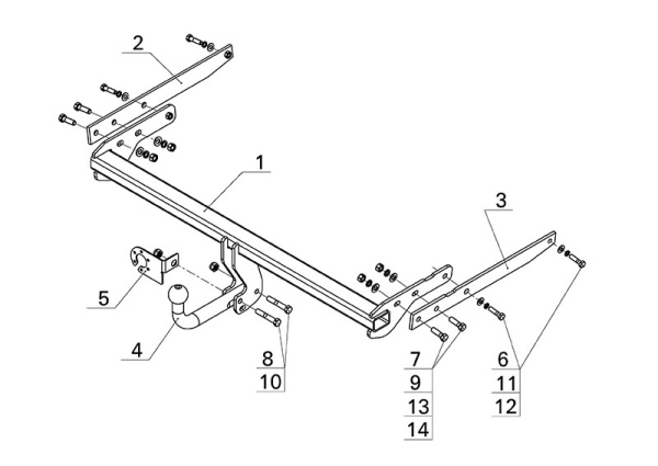 Фаркоп AvtoS для Ford Escape III (2012-2019)