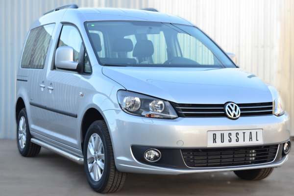Фото Пороги труба d63 (вариант 1) VOLKSWAGEN Caddy 2013- (короткая база)