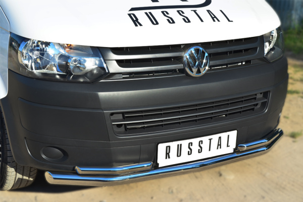 Фото Защита переднего бампера d63 (секции) d42 (уголки) VOLKSWAGEN Multivan-Caravelle 2010-2015