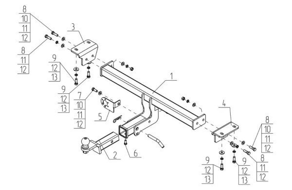 фото Фаркоп BERG «быстросъемный под квадрат» для Infiniti QX50 II (2018-)