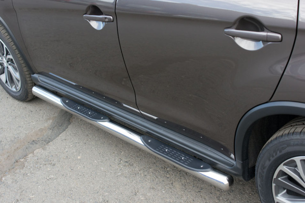 Фото Пороги труба d76 с накладками (вариант 3) PEUGEOT 4008 2012-2017