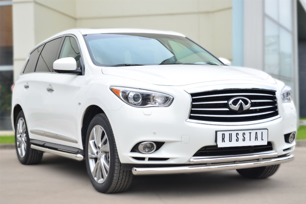 Фото Защита переднего бампера d63 (дуга) d42 (дуга) INFINITI JX35-QX60 2013-2016