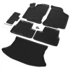 Комплект ковриков салона и багажника Rival для Lada Kalina I, II хэтчбек 2004-2018, полиуретан, с крепежом, с перемычкой, 6 шт., K16002001-2
