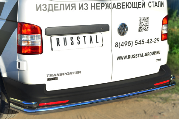 Фото Защита заднего бампера d63 (секции) d42 (уголки) VOLKSWAGEN Multivan-Caravelle 2010-2015