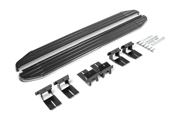 Фото Пороги алюминиевые Rival "Premium" для Jeep Grand Cherokee 2010-2013-