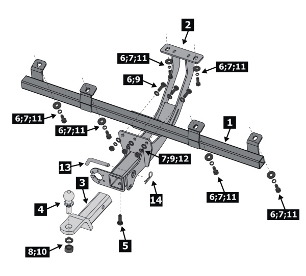Фаркоп BERG «быстросъемный под квадрат» для Chevrolet Niva I (2002-2009)