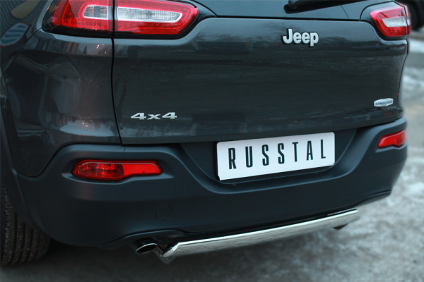 Фото Защита заднего бампера d75х42 (дуга) JEEP Cherokee 2014-
