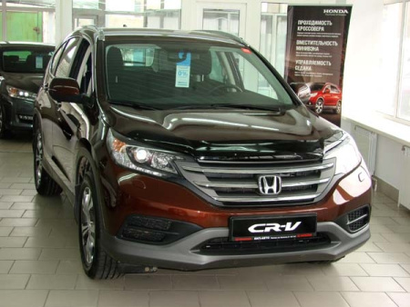 Дефлектор капота Honda (Хонда) CR-V (2012-) (темный)