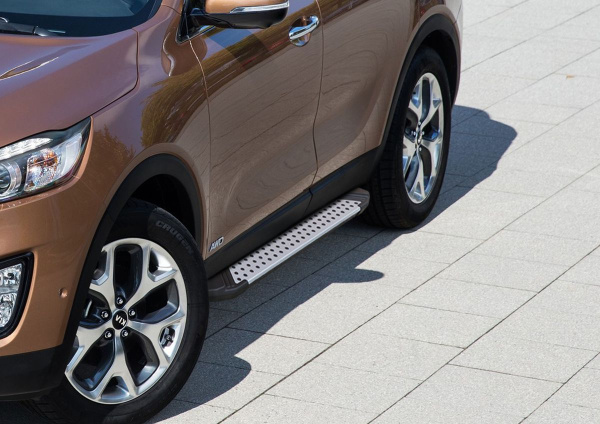 Фото Пороги алюминиевые Rival "Bmw-Style" для Kia Sorento Prime 2015-2017