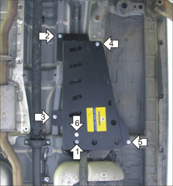 Фото Защита Motodor для топливных патрубков Ssang Yong Actyon (2011 по наст.)