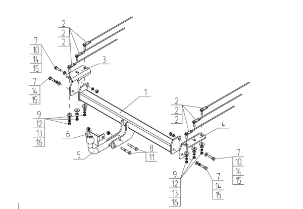 Фаркоп AvtoS для Exeed LX I (2019-)