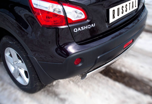Фото Защита заднего бампера d75х42 овал (дуга) NISSAN Qashqai 2010-2013