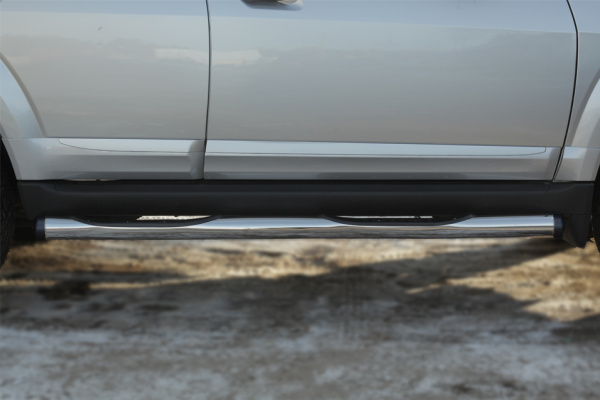 Фото Пороги труба d76 с накладкой (вариант 2) GREAT WALL Hover H3 2014-