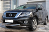Пороги труба 75х42 овал с проступью NISSAN Pathfinder 2014-