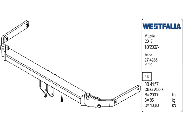 фото Фаркоп Westfalia для Mazda CX-7 2007-2012