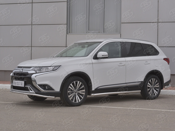 Фото Защита переднего бампера d42 (секции) MITSUBISHI Outlander 2018-