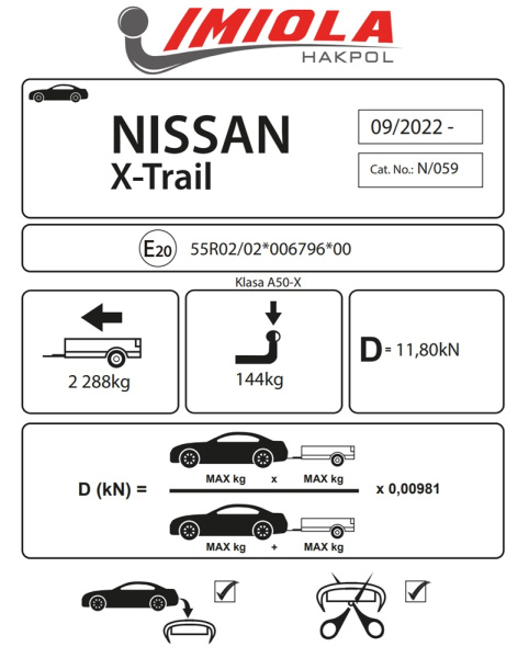 фото Фаркоп Imiola для Nissan X-Trail «T33» (2022-)