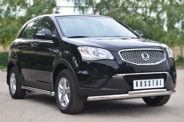 Фото Защита переднего бампера d63/42 (дуга) SSANG ACTYON 2010-2013