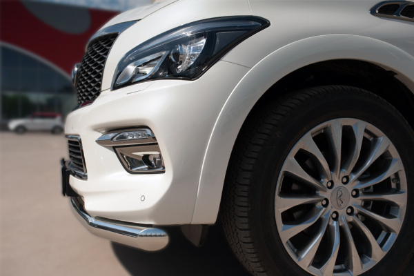 Фото Защита переднего бампера d76 (секции) INFINITI QX 80 2014-2017