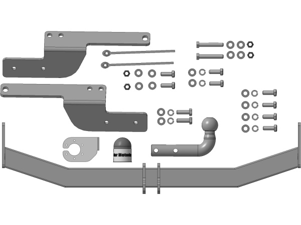 фото Фаркоп Мотодор с оцинкованным шаром на Toyota Land Cruiser Prado 150 2009-2014, 2014-