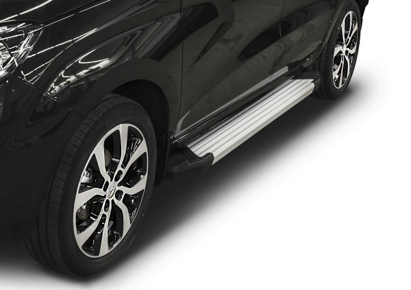 Фото Пороги алюминиевые Rival "Silver" для Lada X-Ray 2016-